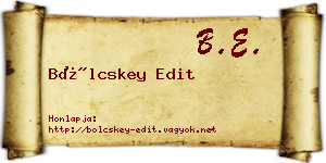 Bölcskey Edit névjegykártya